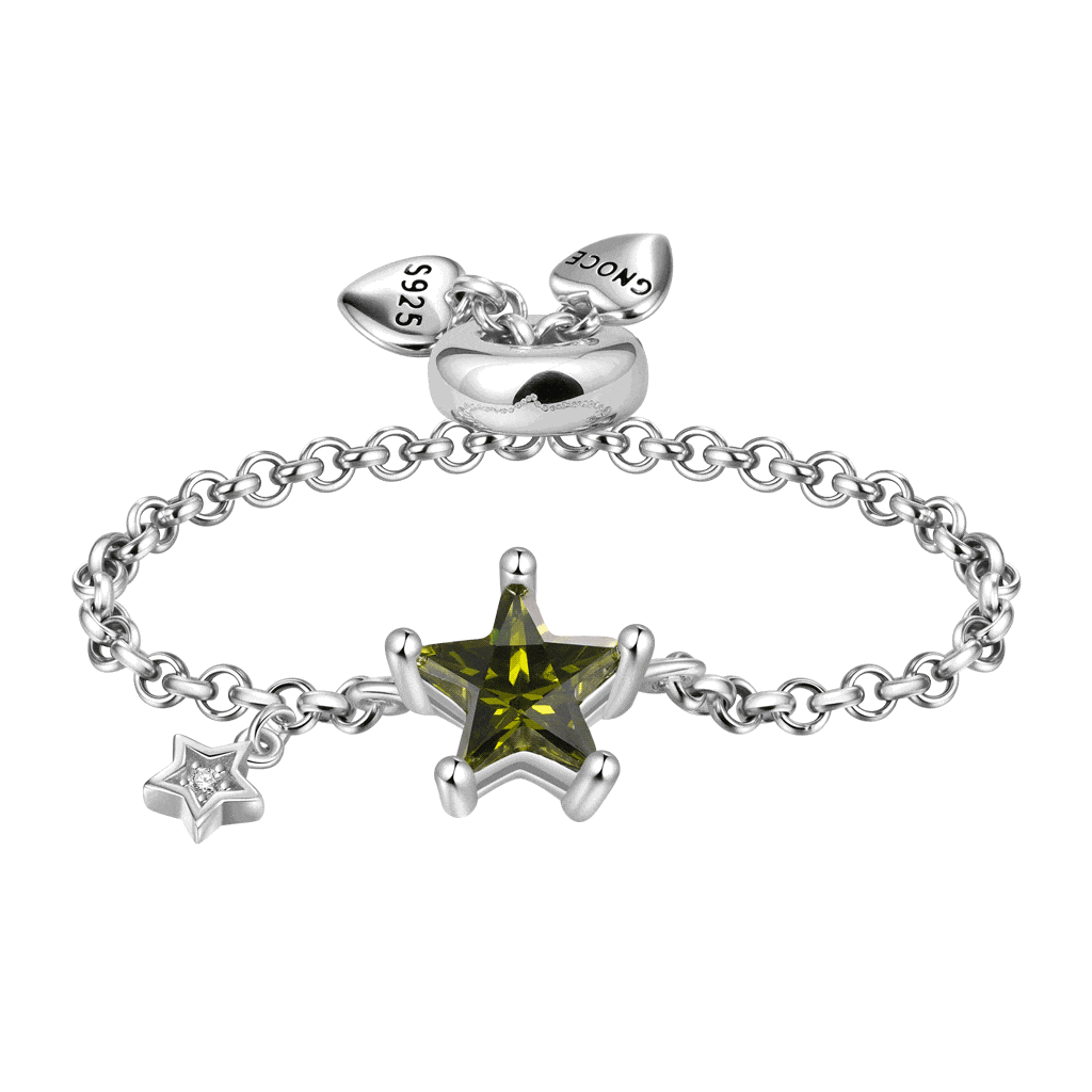 Olive Yellow Star Chain Ring image number 0