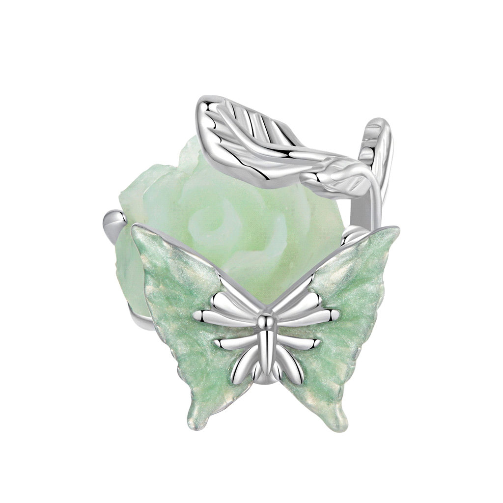 Spring Green Rose Butterfly Charm image number 0