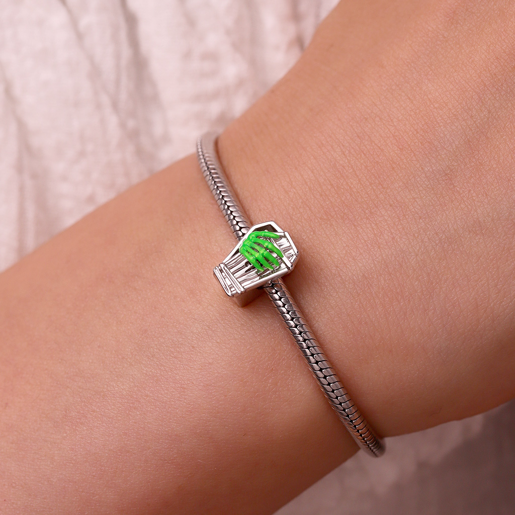 Coffin Green Skeleton Hand Charm image number 5