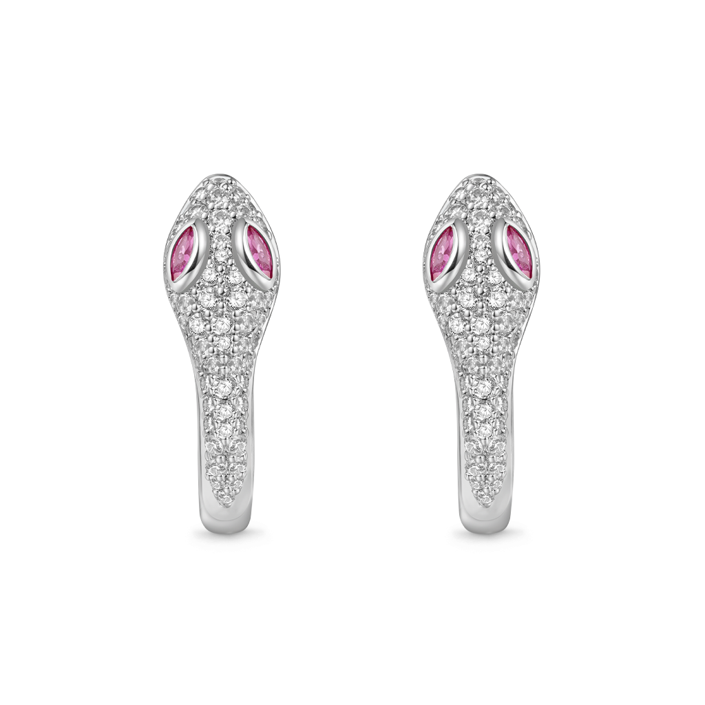 Diamond Snake Huggie Earrings image number 0