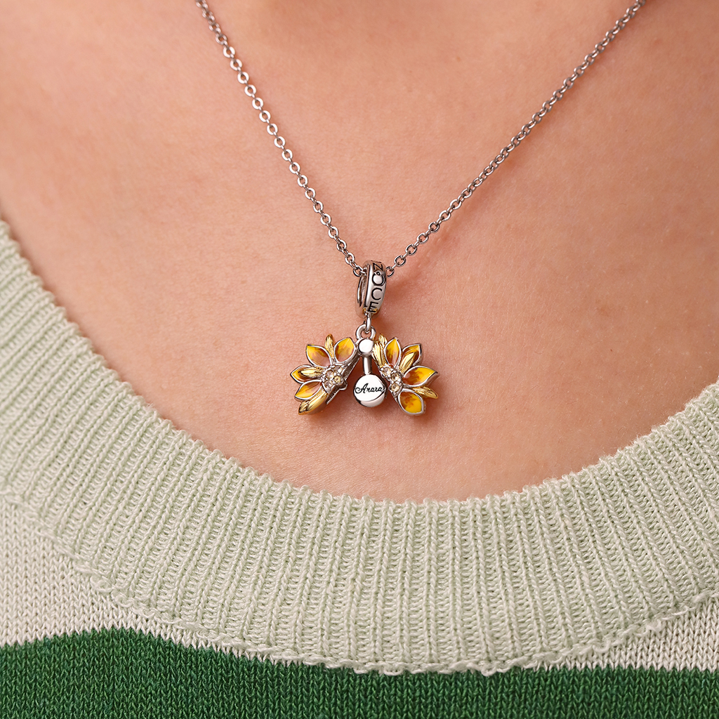Double-Layer Sunflower Pendant image number 6