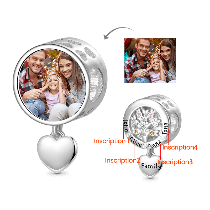 Family Tree Engravable Photo Charm image number 1