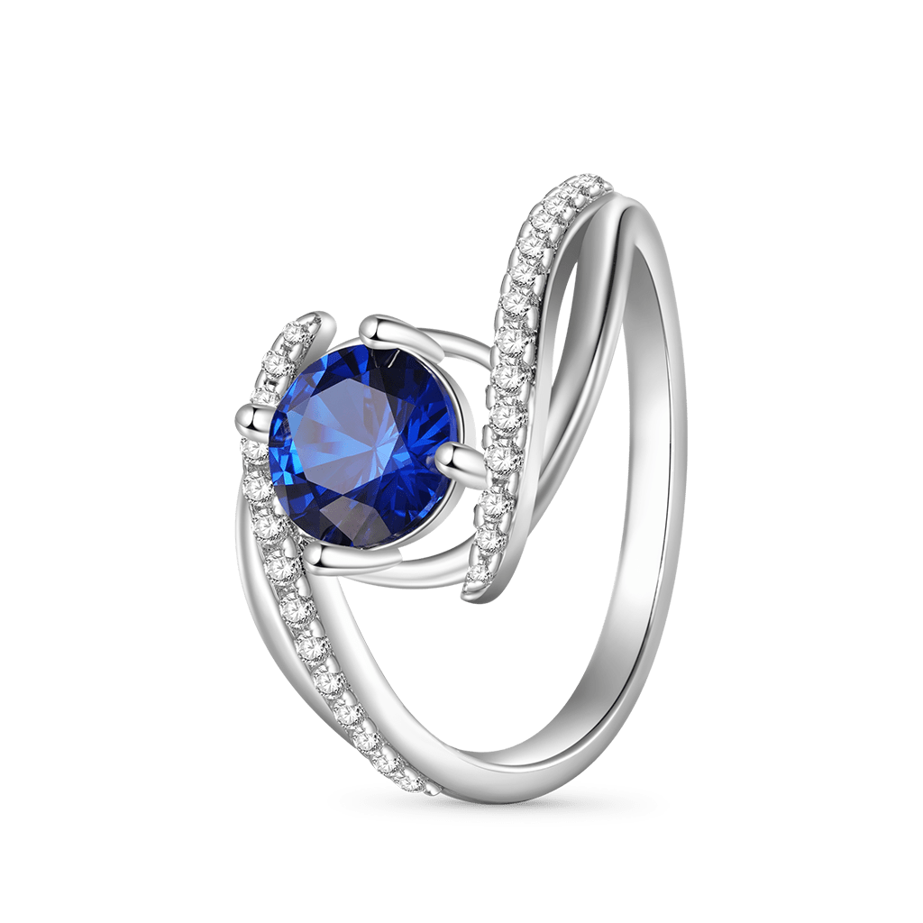 Vintage Blue Zircon Birthstone Ring image number 2