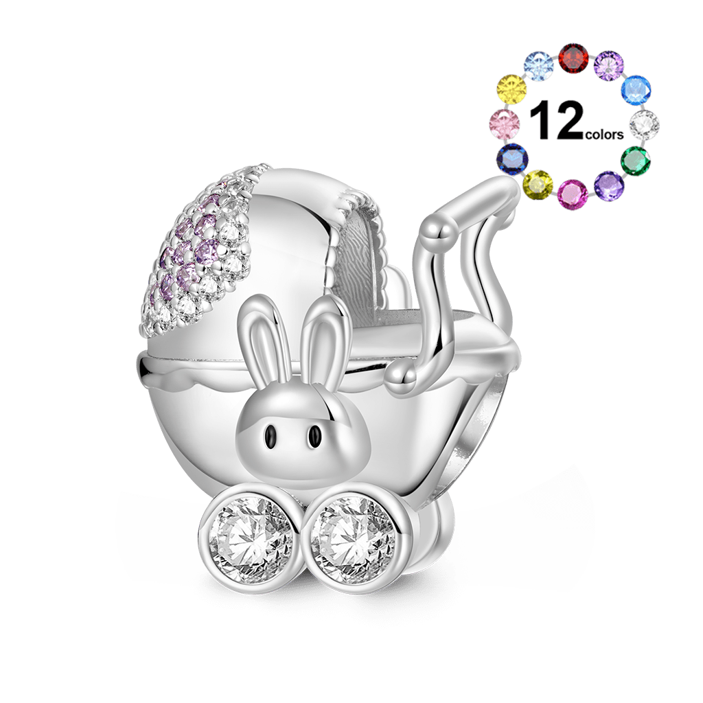 Bunny Baby Carriage Charm image number 1