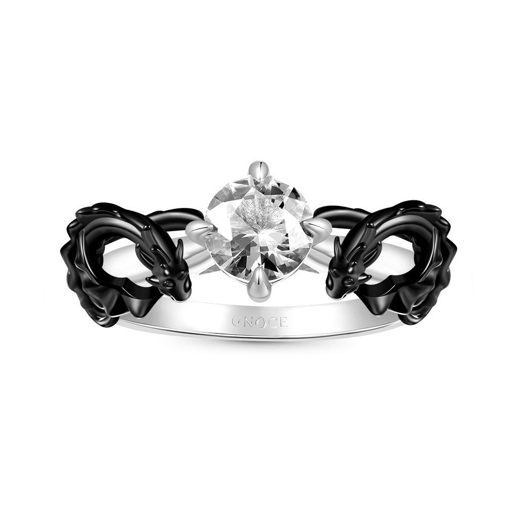 Black Dragon Embrace Diamond Ring image number 1
