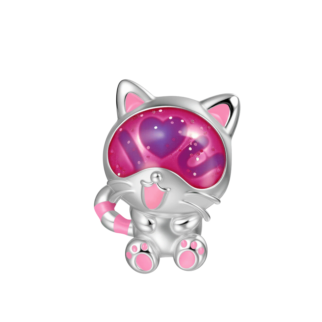 Secret Message 'Love U' Cat Charm image number 0