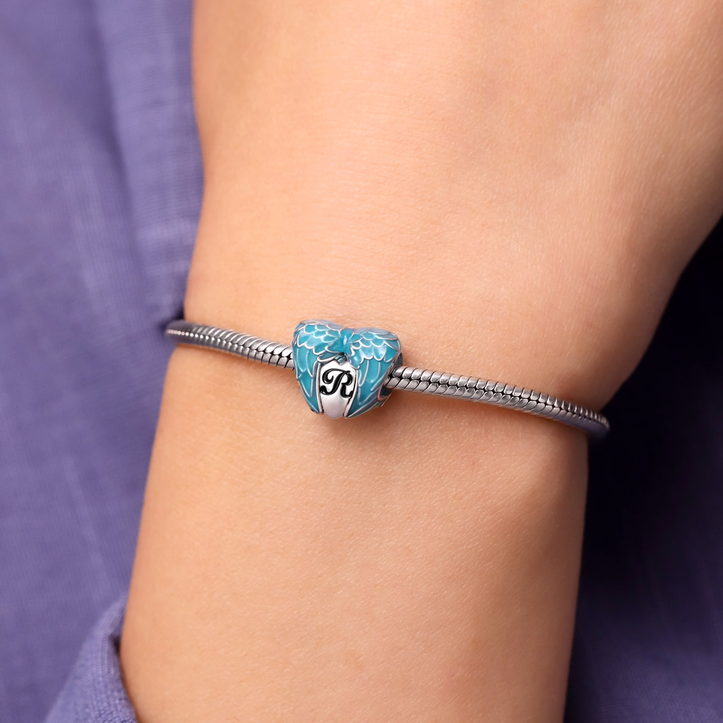 Blue Wings Heart Charm image number 6