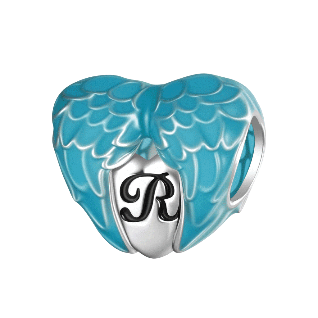 Blue Wings Heart Charm image number 0