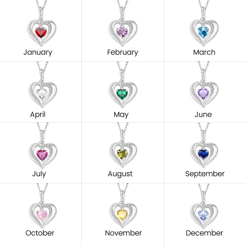 Forever Love Heart Birthstone Necklace image number 5