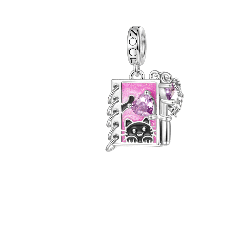 Black Cat Diary with Flip-page Pendant image number 0