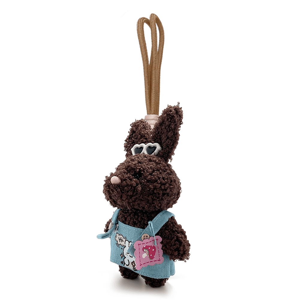 Brown Bunny Keychain Plush Pendant image number 0