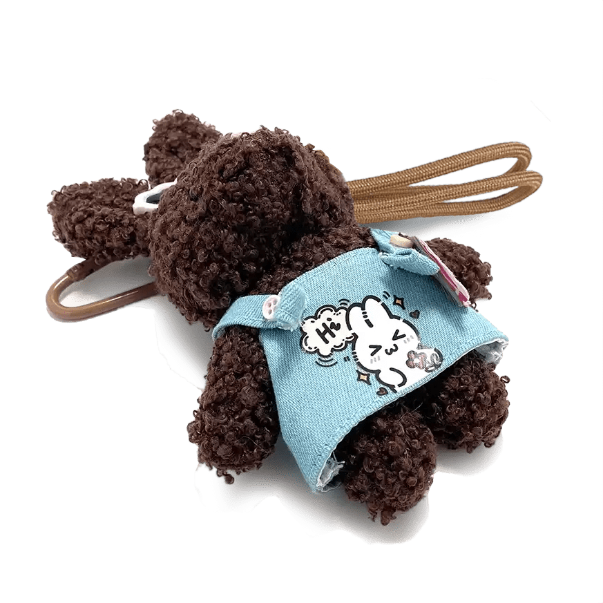 Brown Bunny Keychain Plush Pendant image number 1