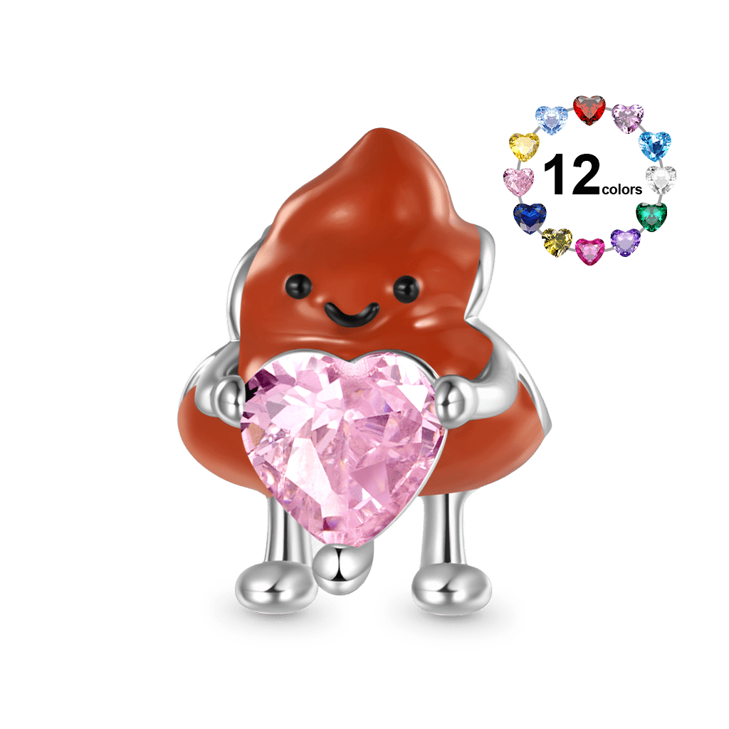 Poop Embraces Heart Charm image number 0