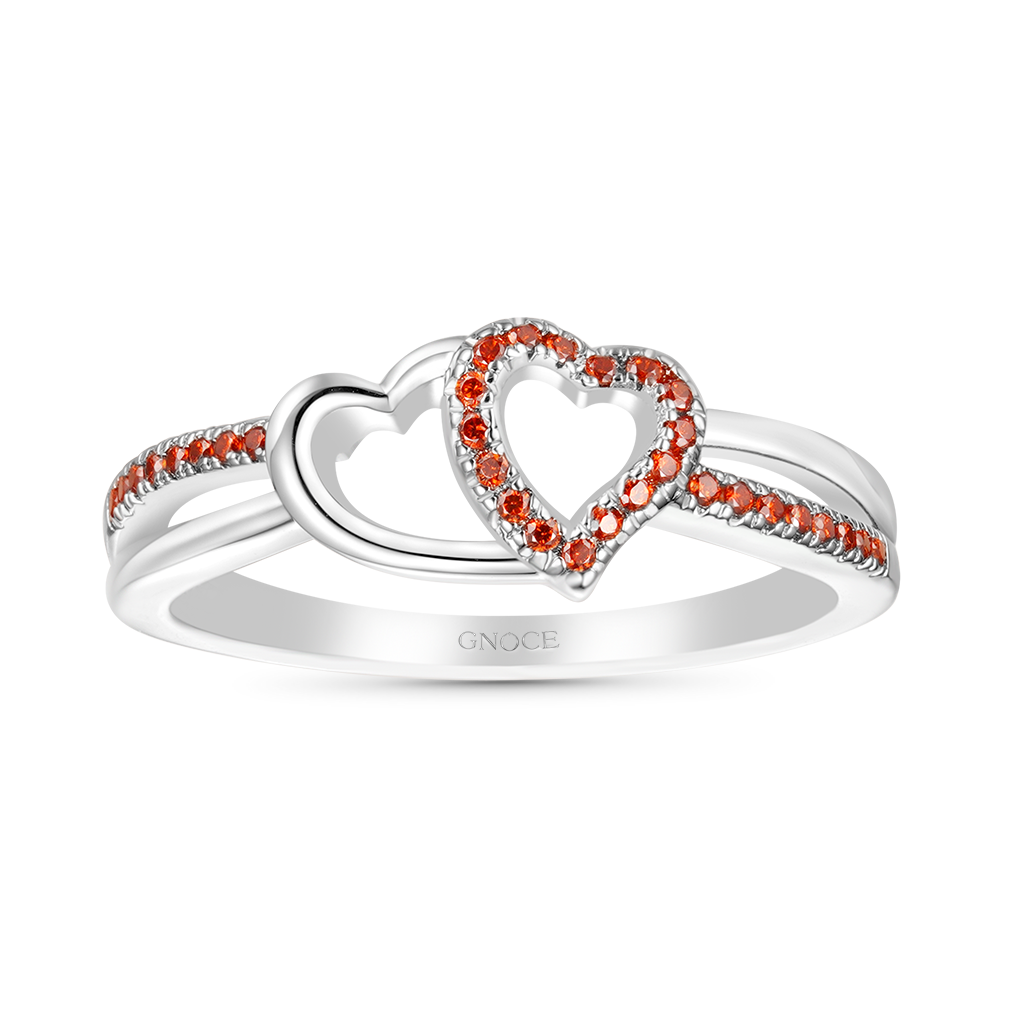 Two Hearts CZ Band Ring image number 1