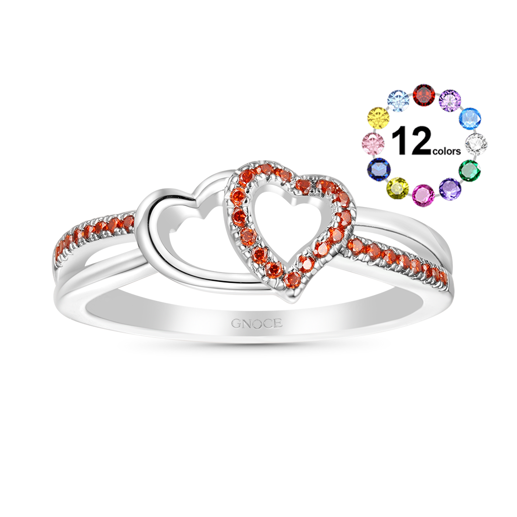 Two Hearts CZ Band Ring image number 0