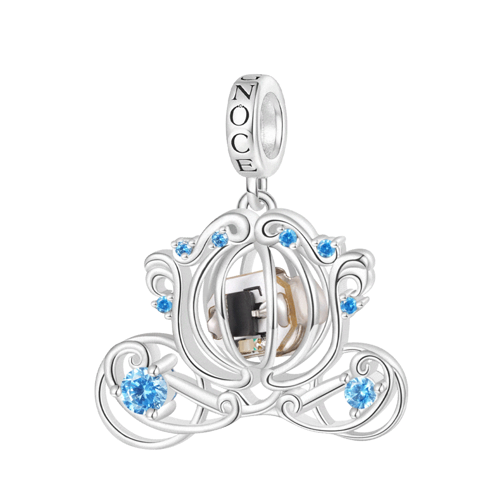 Wireless LED Glow Glass Pumpkin Carriage Pendant image number 0