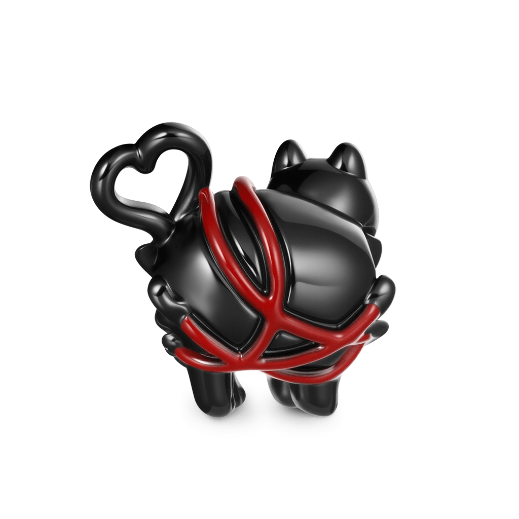 Black Cat with Love Charm image number 1