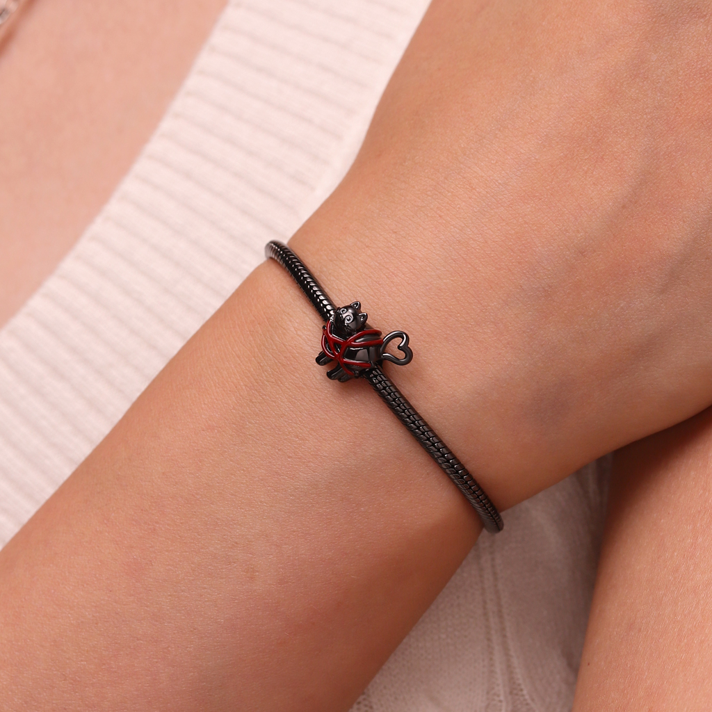 Black Cat with Love Charm image number 4