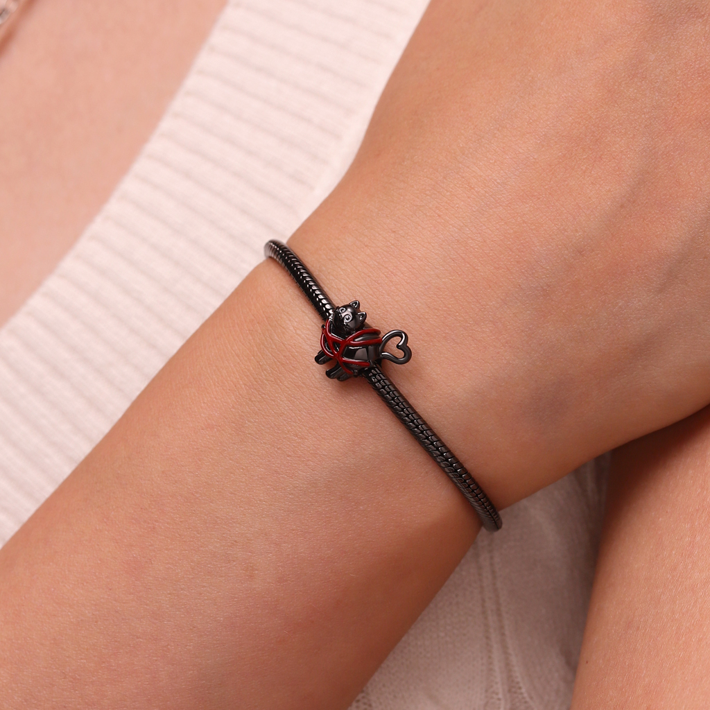 Black Cat with Love Charm image number 4