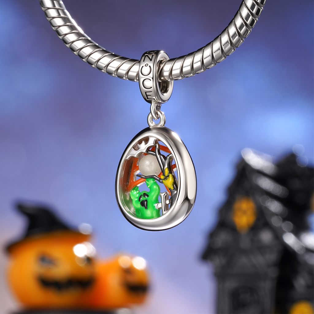 Halloween Landscape Egg Pendant image number 3