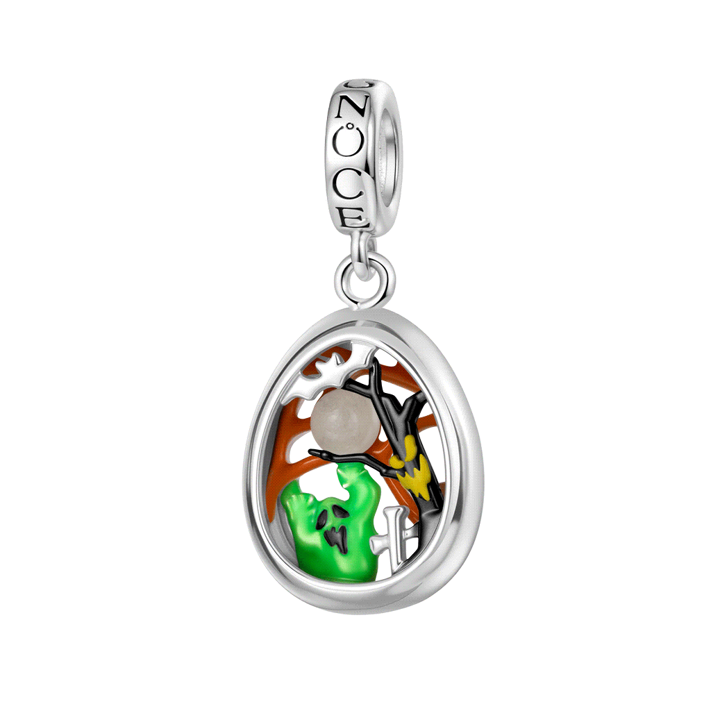 Halloween Landscape Egg Pendant image number 0