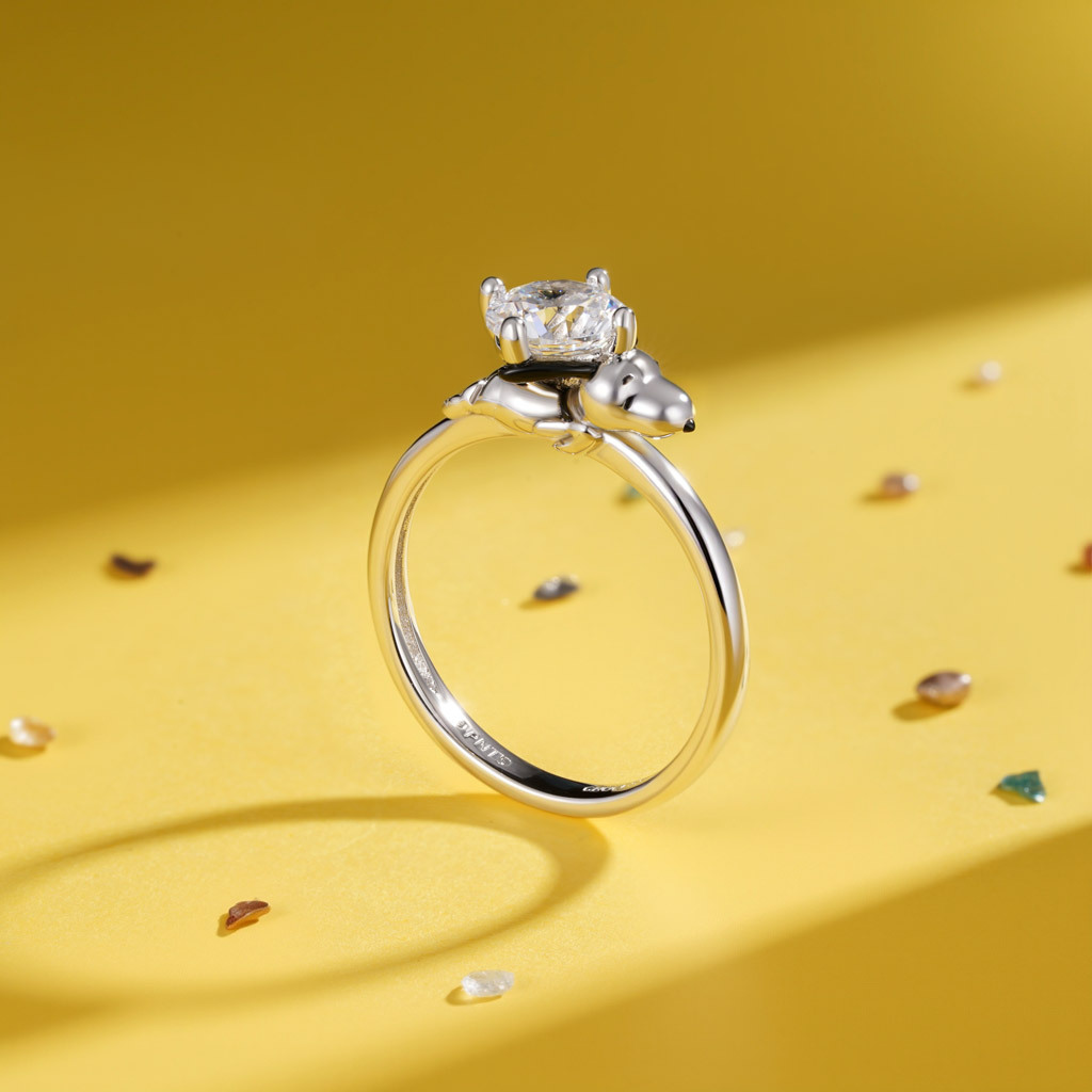 Peanuts Lovingly Snoopy Moissanite Ring image number 5
