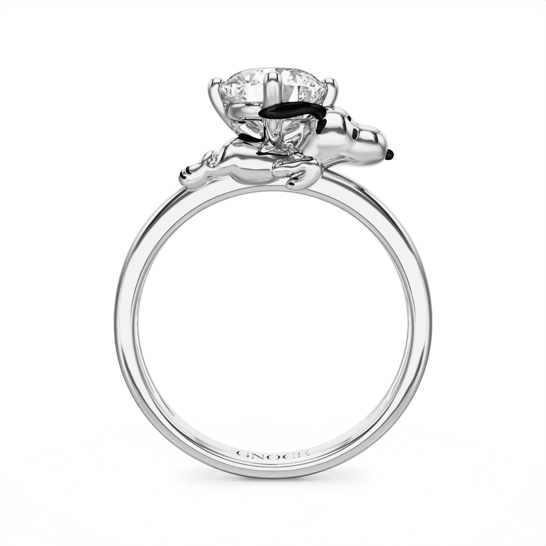 Peanuts Lovingly Snoopy Moissanite Ring image number 4