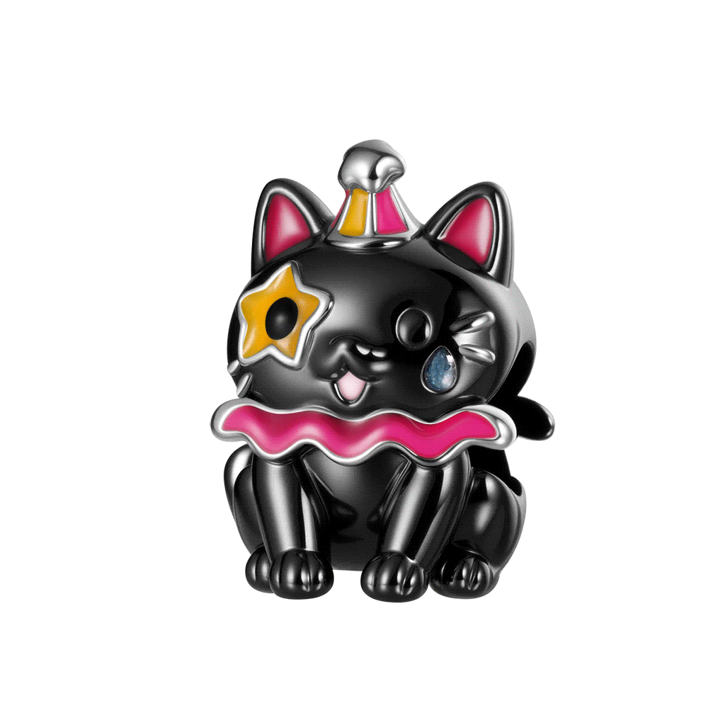Black Cat Clown Charm image number 0