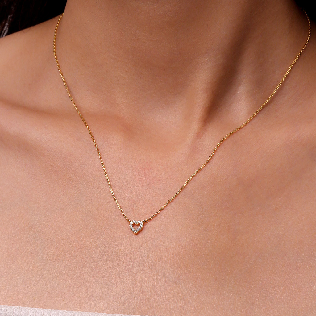 14k/10k Gold Love Heart Necklace image number 3