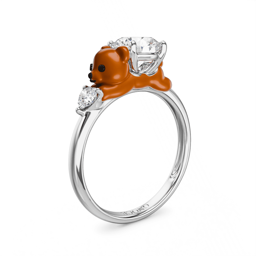 Bear Embraces Heart Ring image number 0