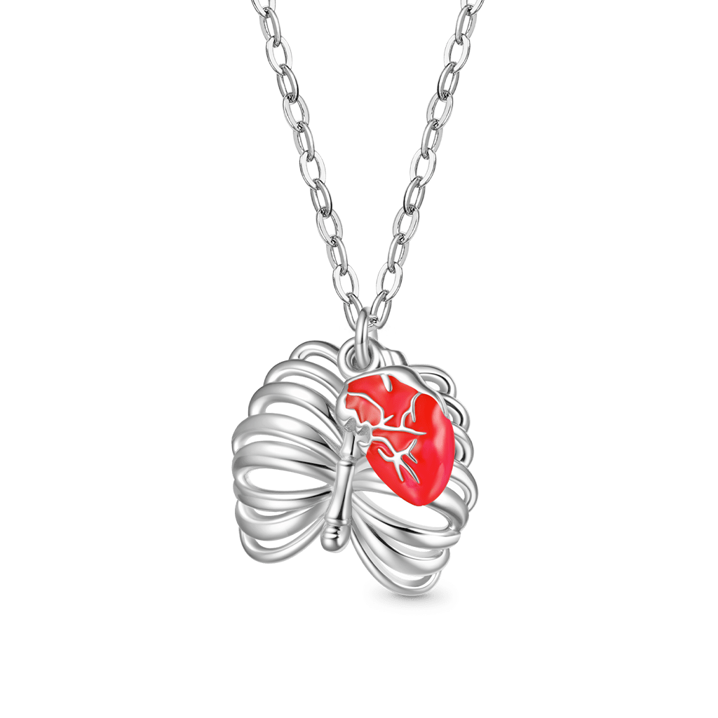 Skull Heart Necklace image number 1