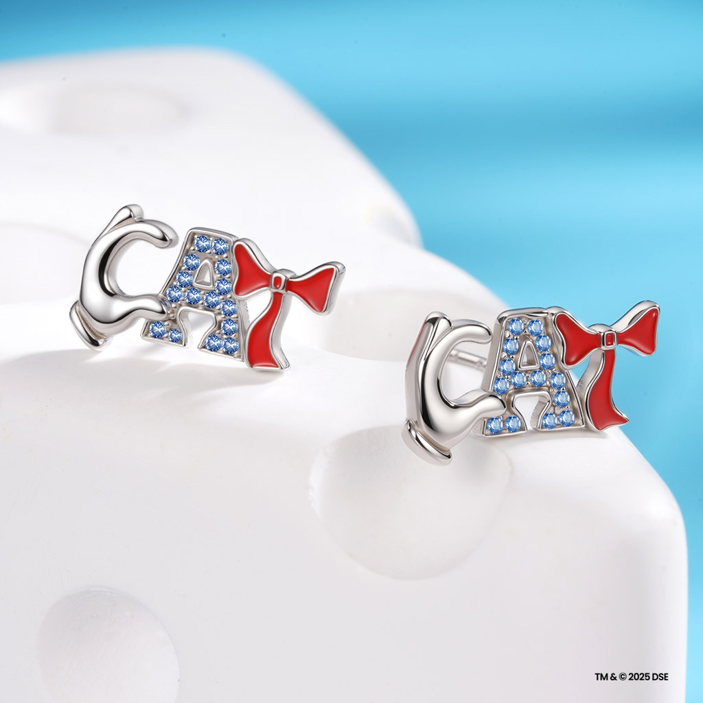 CAT Letter Stud Earrings image number 2