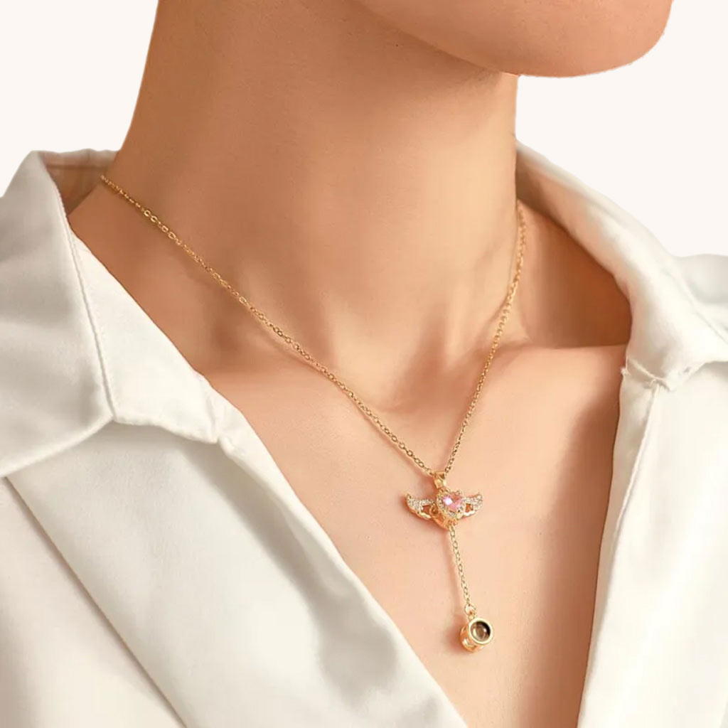 Projection Angel Wings Necklace image number 4