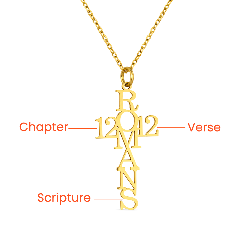 Psalm Bible Verse Cross Necklace image number 1