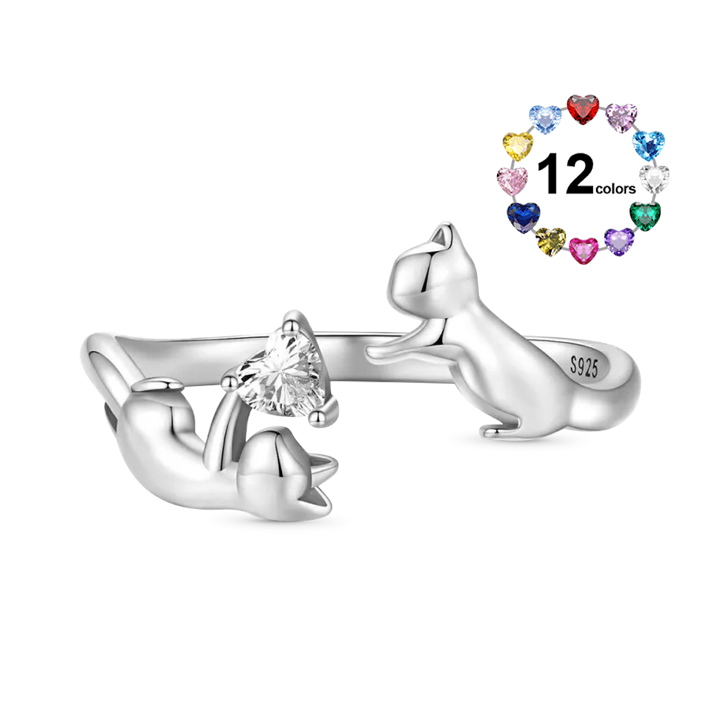 Cat Open Birthstone Ring image number 0