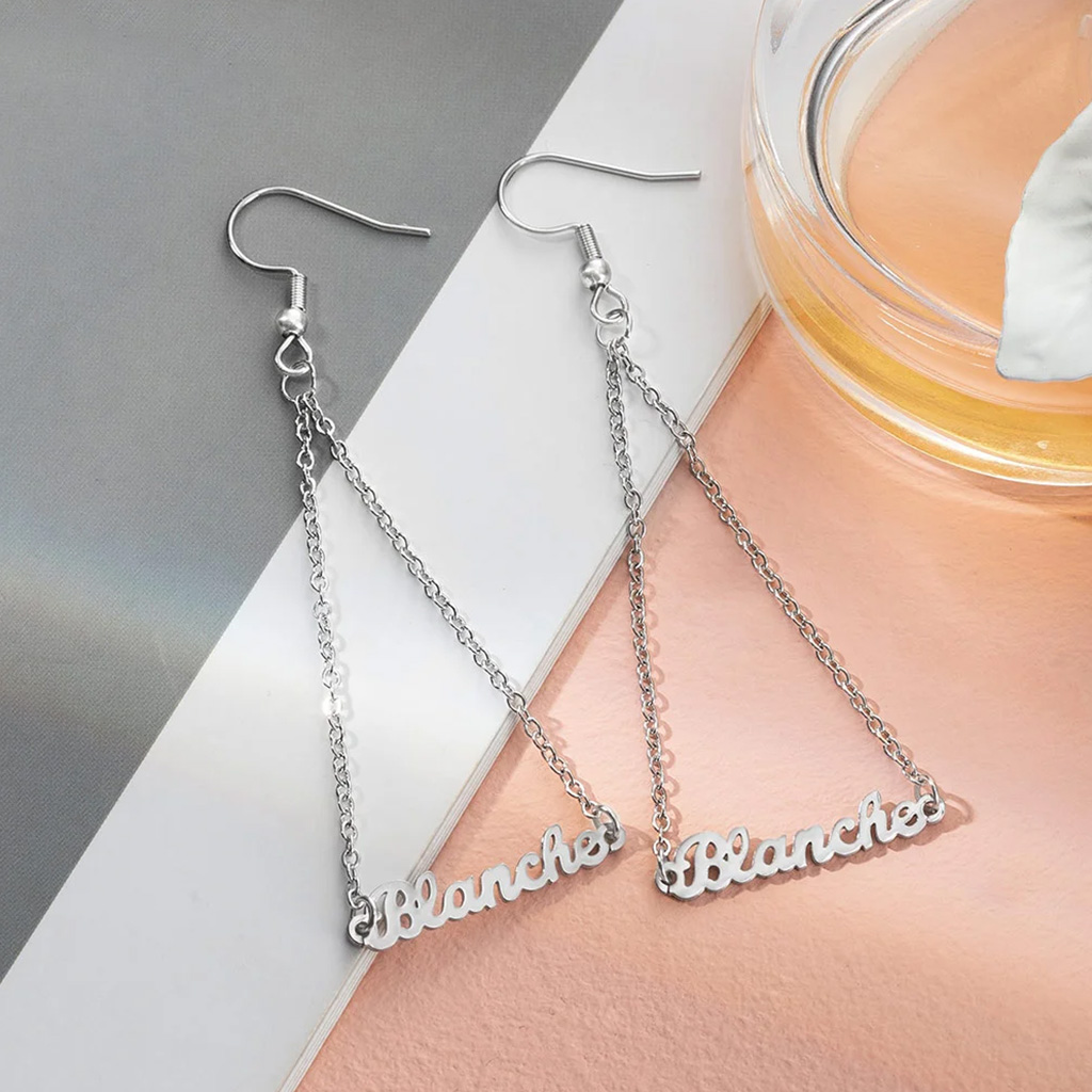 Personalized Name Earrings image number 2