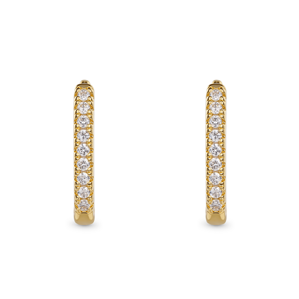 Solid Gold Hoop Earrings image number 3