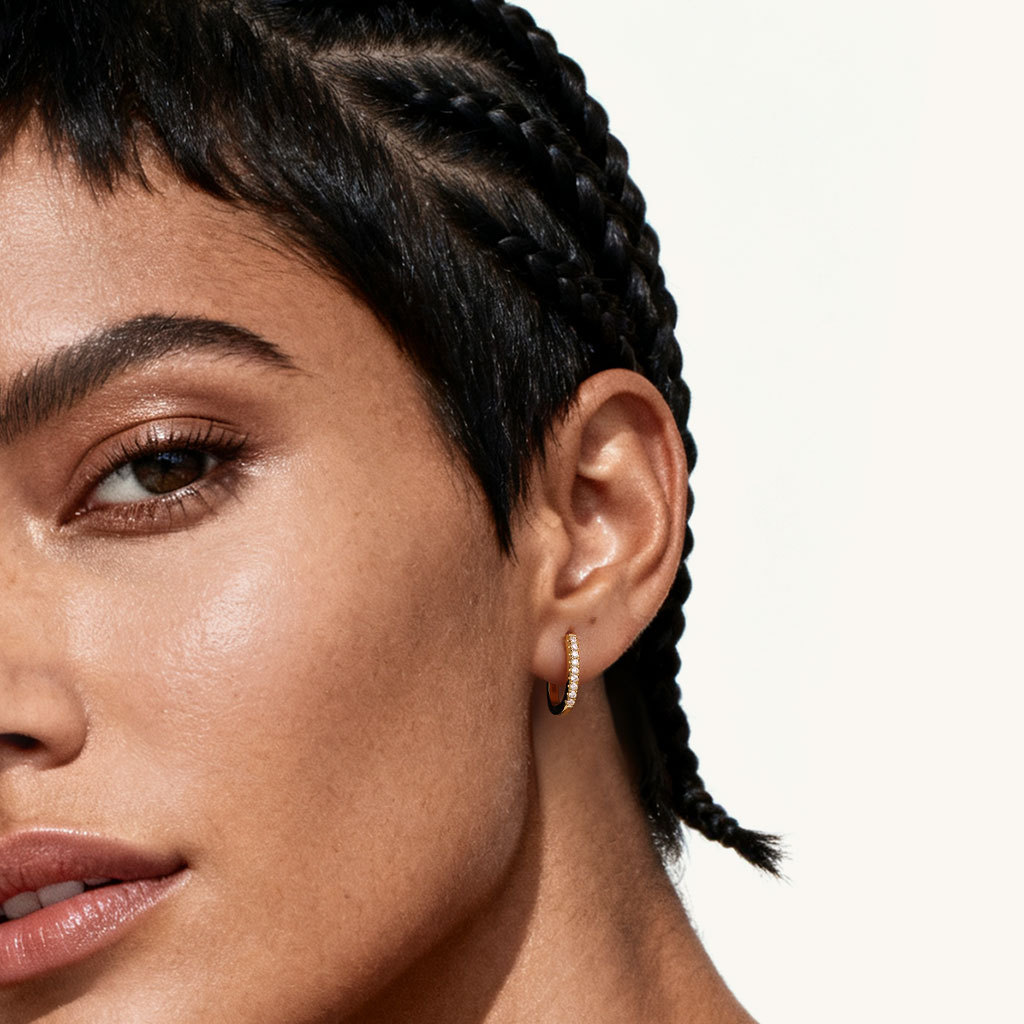 Solid Gold Hoop Earrings image number 1