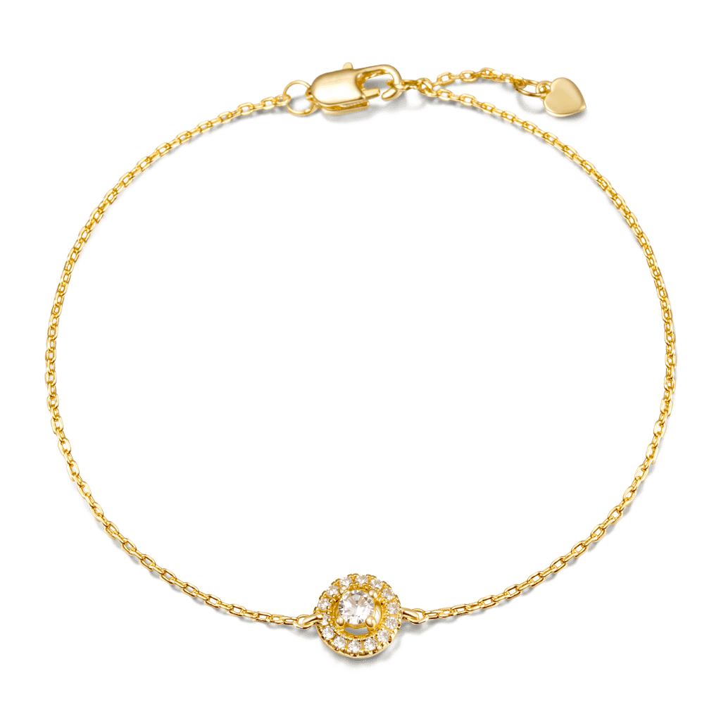 Solid Gold Simple Style Round Bracelet image number 3
