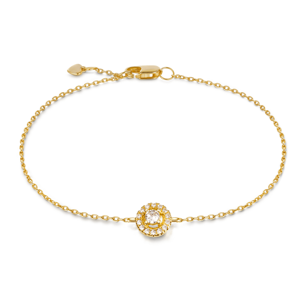 Solid Gold Simple Style Round Bracelet image number 0