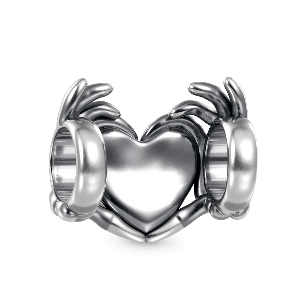 Skull Hand Heart Letter Charm image number 4
