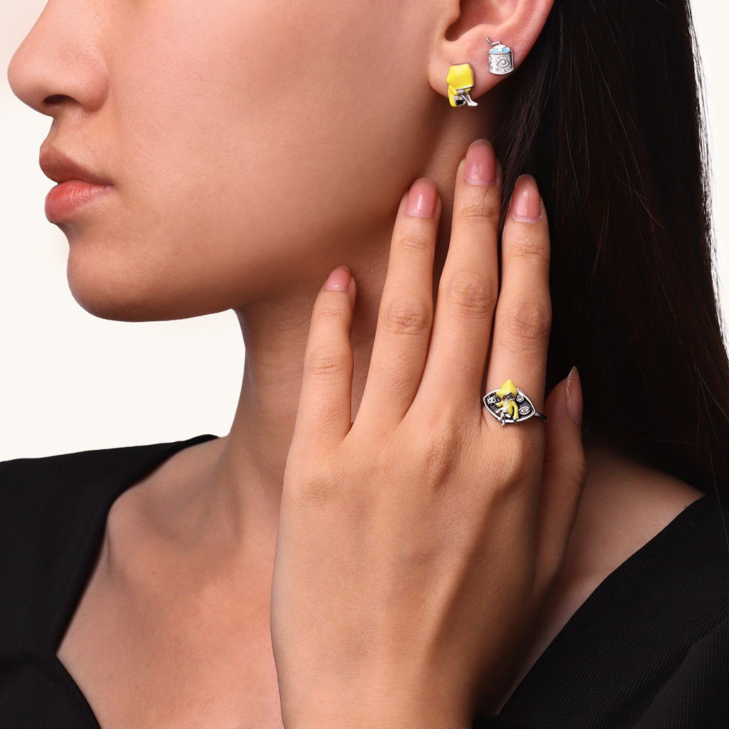 Six Musicbox Stud Earrings image number 3