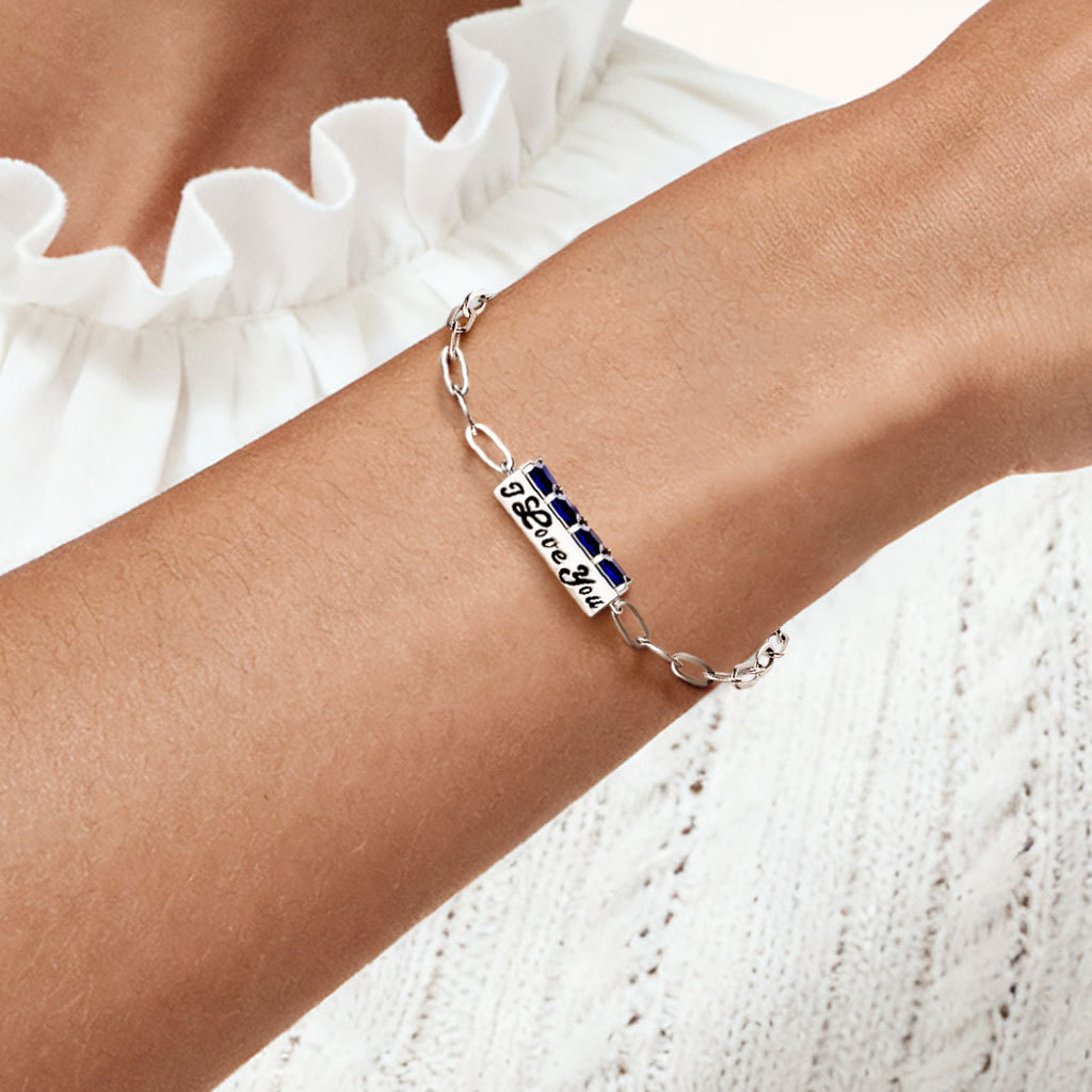 Birthstone Engravable Bracelet image number 1