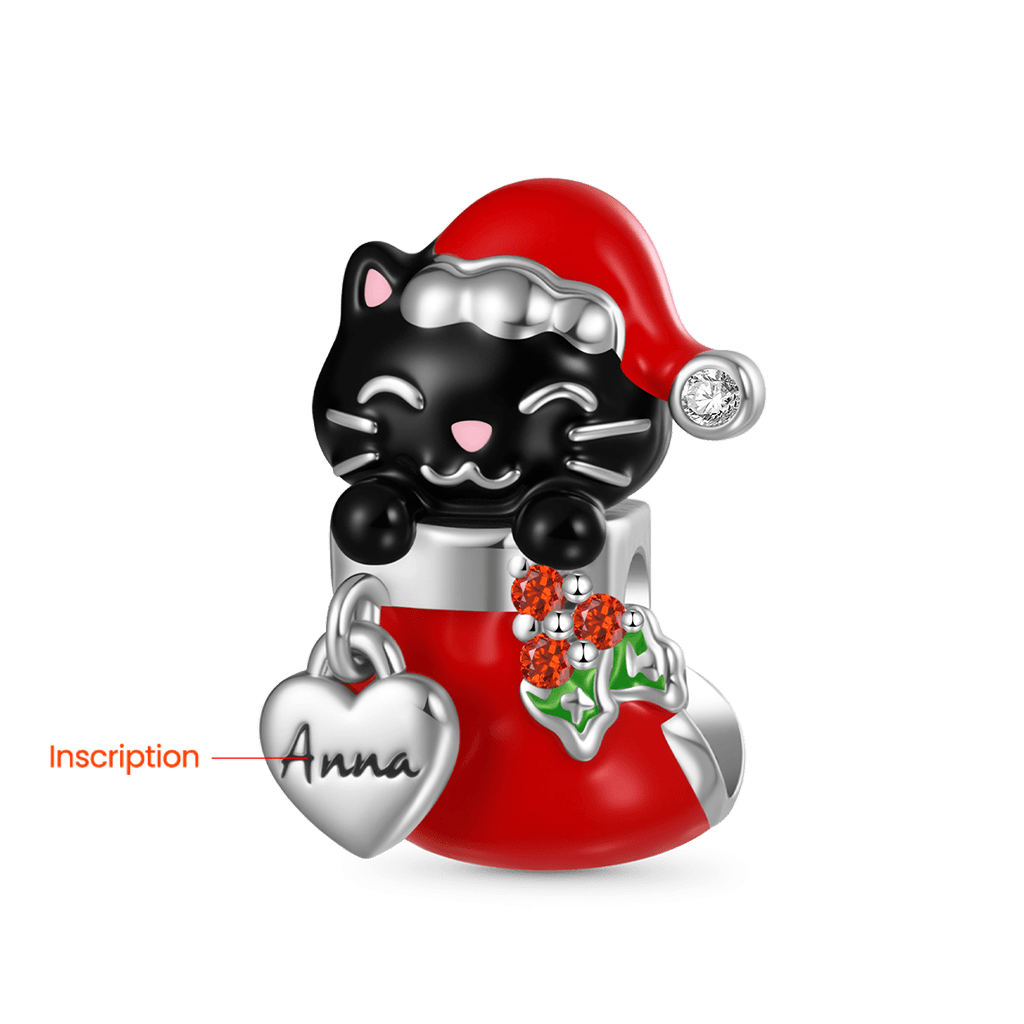 Cat in Stocking Charm image number 1