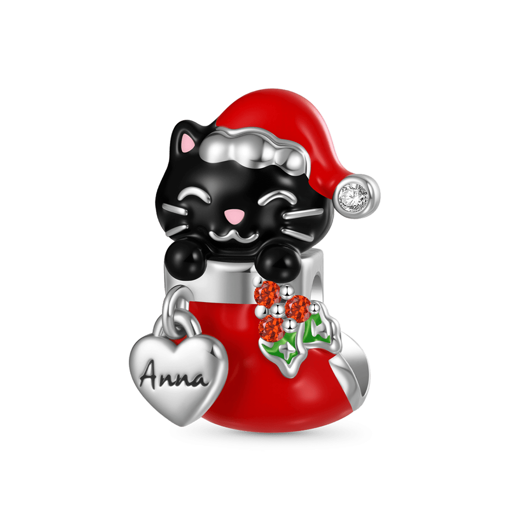 Cat in Stocking Charm image number 0