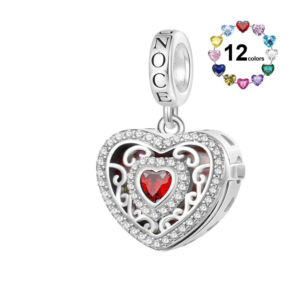 Heart Photo Birthstone Pendant image number 0