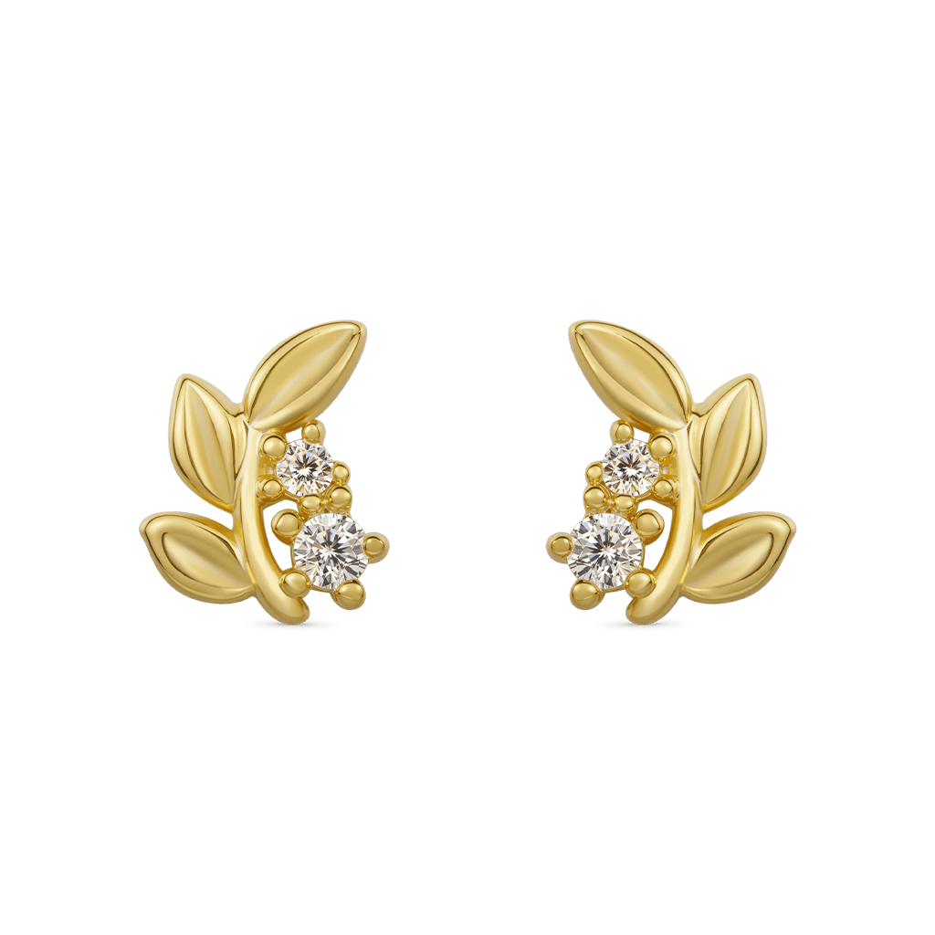14K/10K Solid Gold Leaf Earrings image number 3