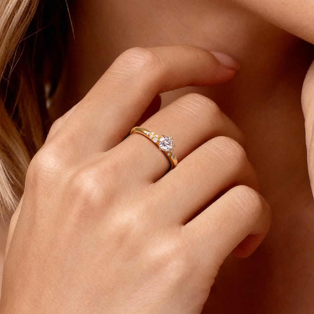 14K/10K Solid Gold Round Cut Ring image number 1