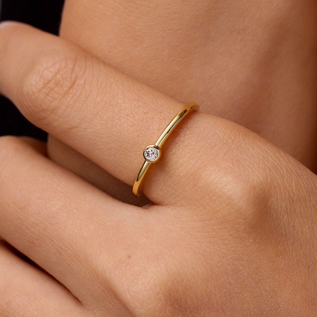 14K/10K Solid Gold Minimalist Ring image number 1