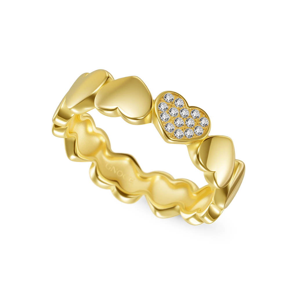 14K/10K Solid Gold Heart Cluster Ring image number 3